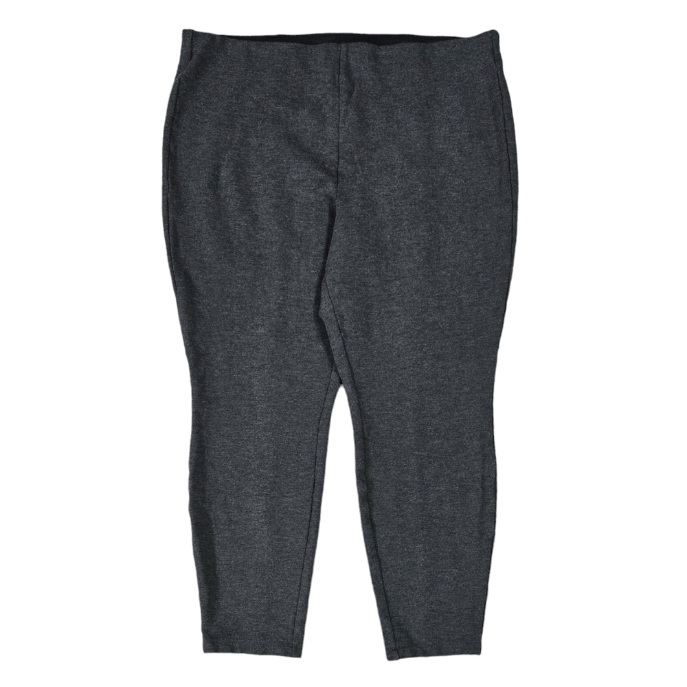 White House Black Market Heather Gray Ponte Knit Back Seam Cropped Leggings